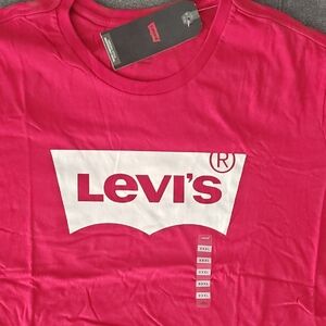 Levi's Men's Bright Pink Logo Tee